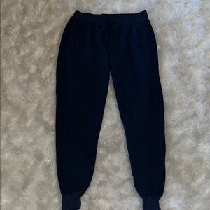 BAMBOO Navy Ribbed Side-Panel Jogger Pants